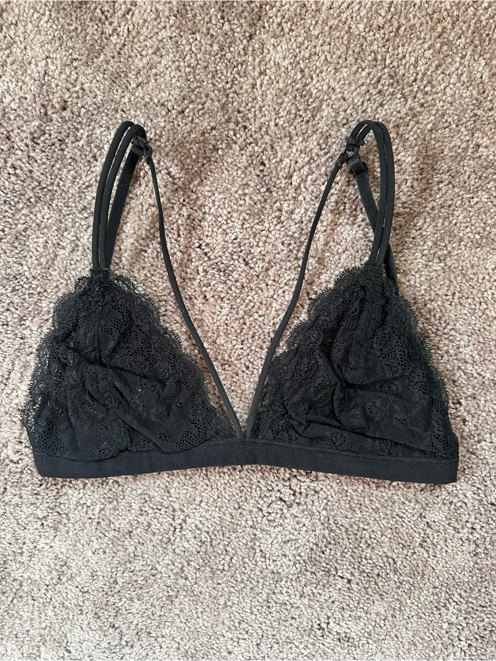 Anemone Black Lace Triangle Bralette